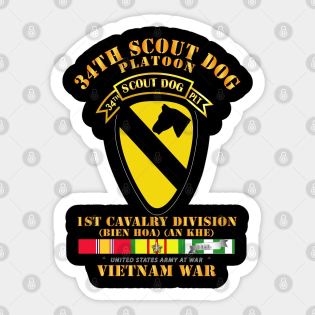 34th Scout Dog Platoon 1st Cav w Tab - VN SVC Sticker by twix123844